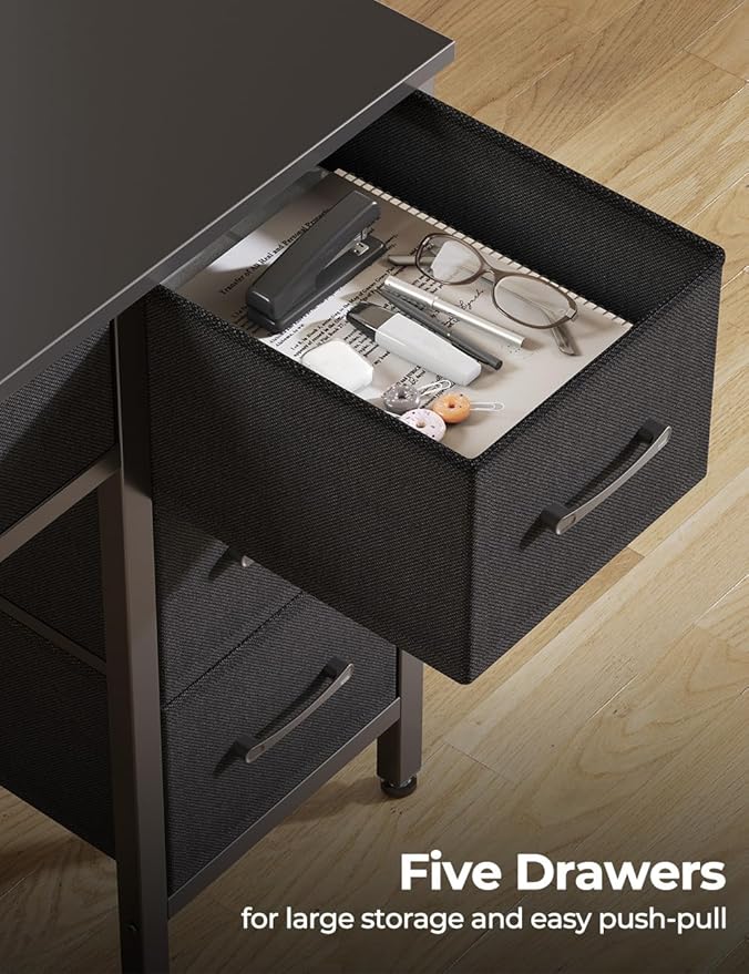 Seventable Computer Desk with Power Outlets & LED Light, 39 inch Home Office - Image 5