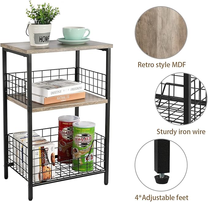 X-cosrack Side Table, Small End Table Record Player Stand - Image 9