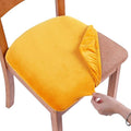 Smiry Velvet Seat Covers for Dining Room Chair Set of 4, Stretch Fit Removable by Smiry
