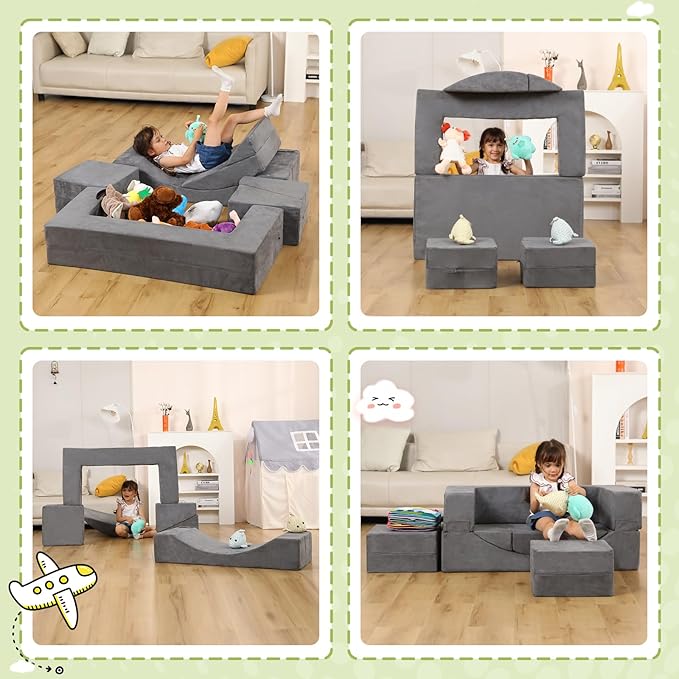 Modular Kids Play Couch, Kids Sofa Toddler Couch, Foam Play Set - Image 6