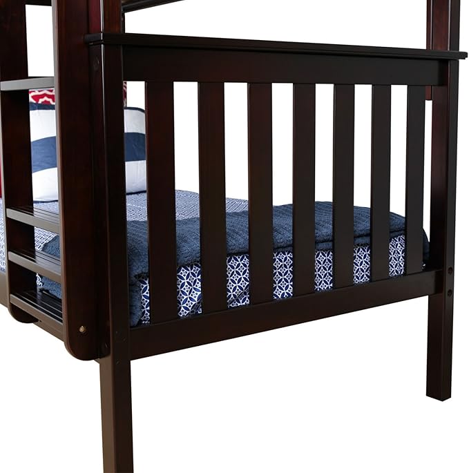 Max & Lily Bunk Bed Twin over Twin, Solid Wood Bunk Bed Frame - Image 9