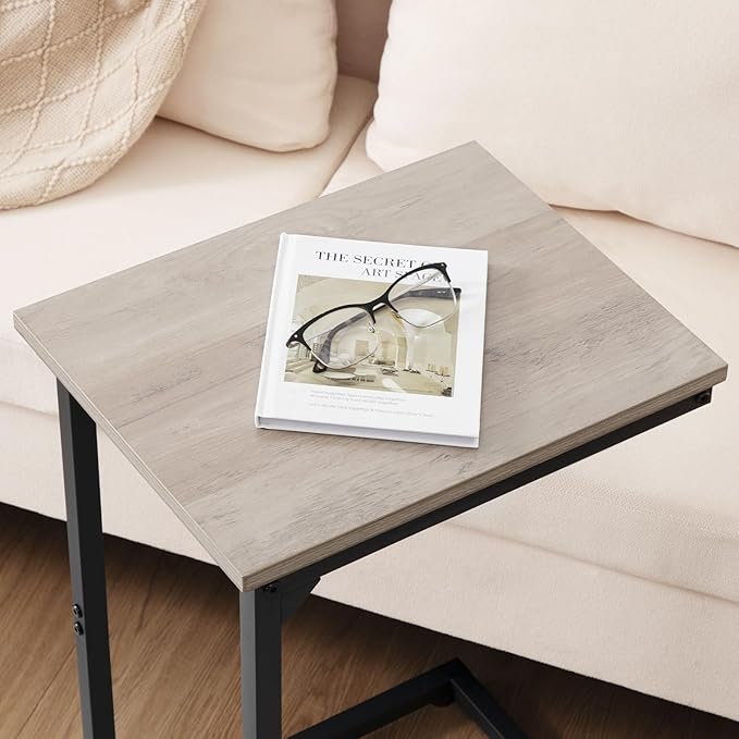 AMHANCIBLE C Shaped End Table Set of 2, Couch Tables That Slide Under, TV Tray - Image 7
