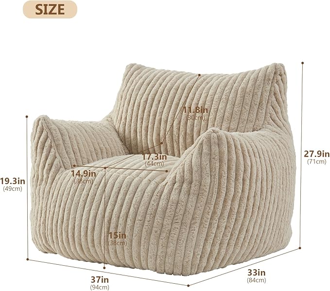 Giant Bean Bag Chairs for Adults Teens, Large Bean Bag Sofa Chairs - Image 2