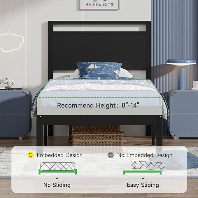 Z-hom Upgraded Twin Bed Frames, Heavy Duty Metal Sturdy Bed Frame Twin Size - Image 9