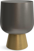 SIMPLIHOME Anthony Cast Aluminum Side Table in Antique Bronze/Brass, 13.75-inch by SimpliHome