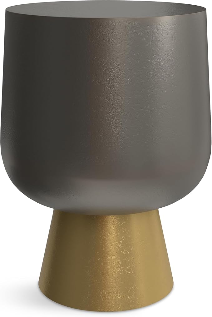 SIMPLIHOME Anthony Cast Aluminum Side Table in Antique Bronze/Brass, 13.75-inch by SimpliHome