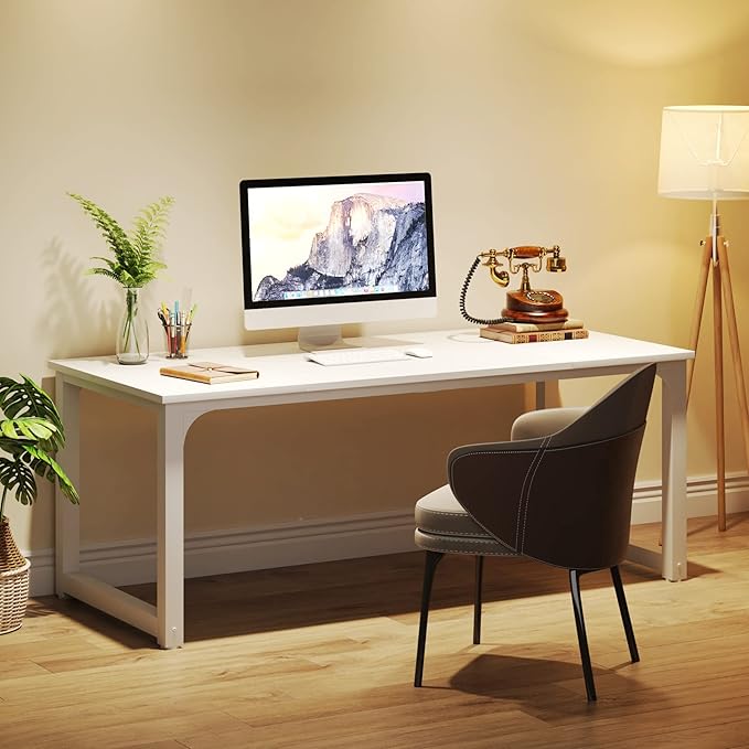 LITTLE TREE 63 Inch Large Executive Computer Office Desk - Image 4