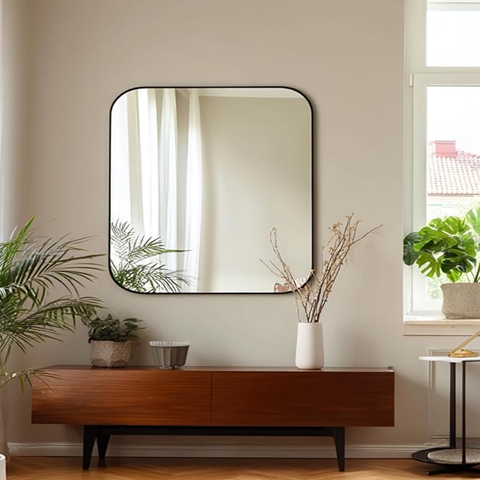 KOCUUY 30"x30" Square Rectangle Vanity Mirror, Modern Design of Upgraded - Image 3