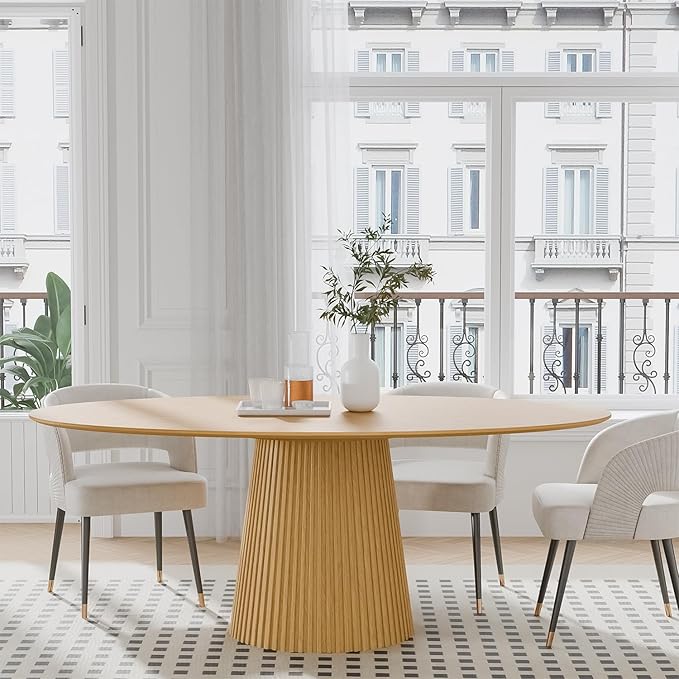 Casaphoria 67" Oval Dining Table, Modern Wood Kitchen Table - Image 8