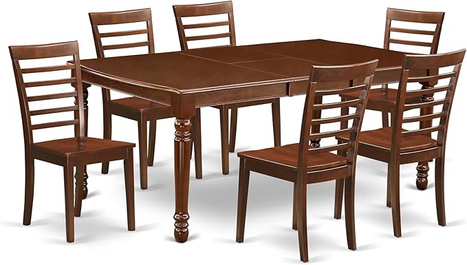 East West Furniture DOML7-MAH-W 7 Piece Dining Set Consist of a Rectangle by EastWestFurniture