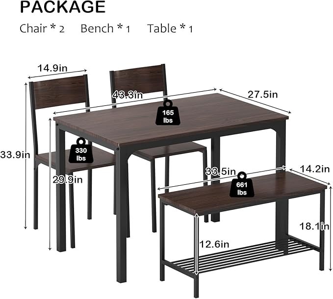soges 4-Piece Dining Table Set - Image 7