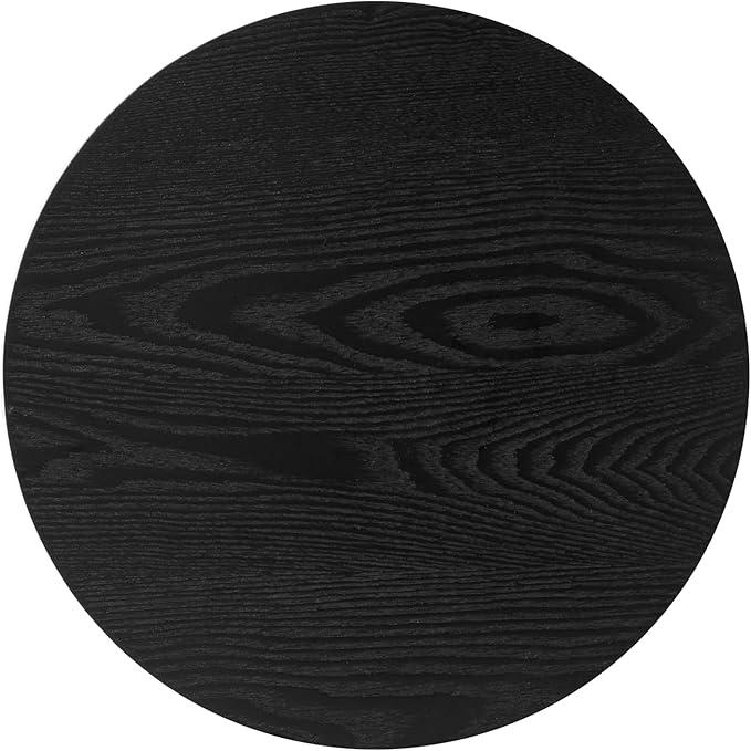Modern Side Table, 16.93" Fluted Round Pedestal Table - Image 5