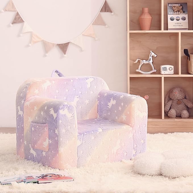 Toddler Chair Plush Kids Couch, Comfy Kids Sofa Toddler Lounger Chair - Image 2