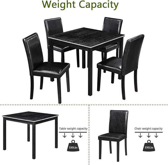 KEIKI 5-Piece Standard Height Dining Table Set - Image 6