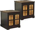 ChooChoo Farmhouse End Table Set of 2, Square Bedside Table by ChooChoo