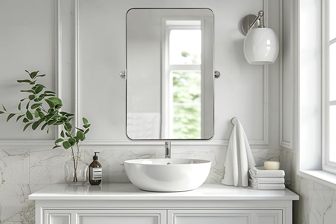 MOON MIRROR Brushed Nickel Pivot Mirror - Image 6