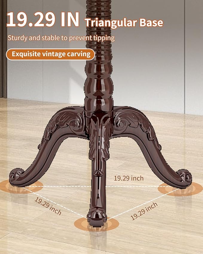 EZIVIEZ Wooden Coat Rack Stand, Solid Wood Freestanding Coat Rack, Vintage Coat - Image 3