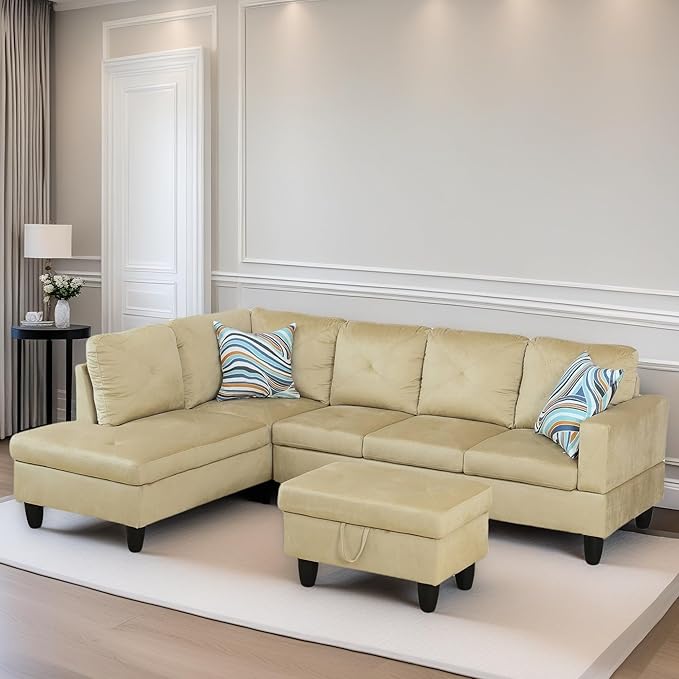 L Shaped Sectional Couch Sofa, Modern Couches - Image 3