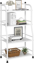 4 Tier Metal Shelf Storage Shelves Living Room Bookshelf Bathroom Corner by FKUO