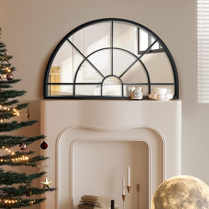 WAMIRRO Arched Window Pane Mirror Decor, Farmhouse Mantel Mirrors by WAMIRRO