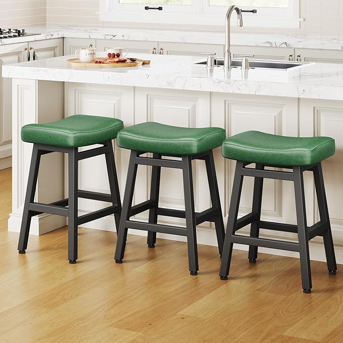 Counter Height Bar Stools Set of 3, 24 Inch Barstools by Raynesys