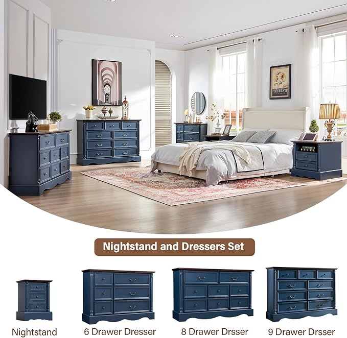 Farmhouse 6 Drawers Dresser for Bedroom - Image 3