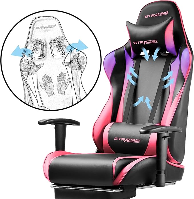 GTRACING Gaming Chair with Footrest, Ergonomic Computer Game Desk Chair - Image 5