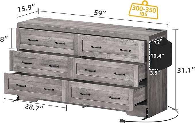 YITAHOME 6 Drawers TV Stand for 65 inches - Image 2