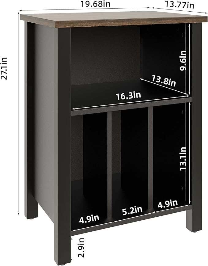 LIDYUK Record Player Stand, Vinyl Record Storage Table End Table - Image 3