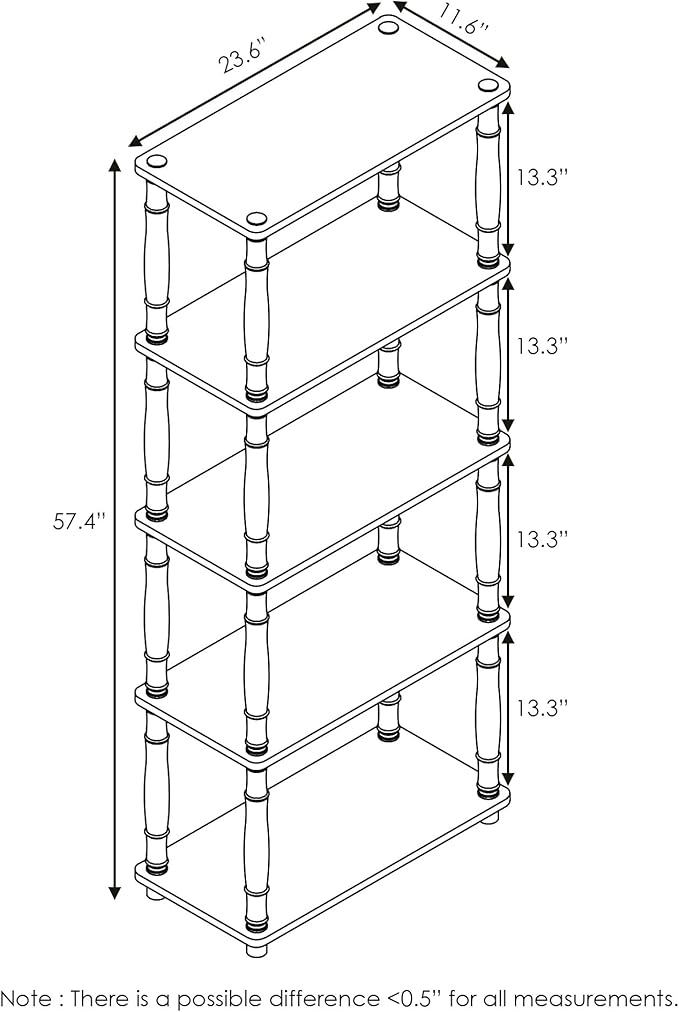 Furinno Turn-N-Tube 5-Tier Multipurpose Shelf Display Rack - Image 3