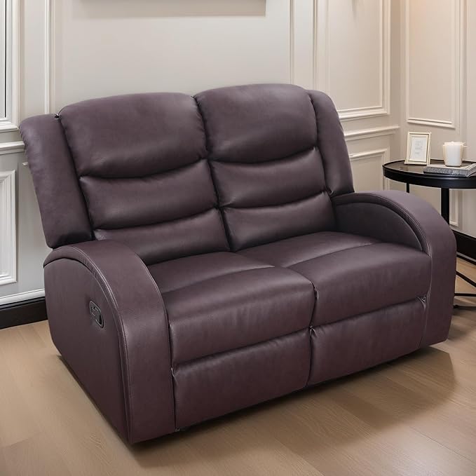 Loveseat Recliner Sofa, Reclining Loveseat Leather Couch Upholstered, Modern - Image 7