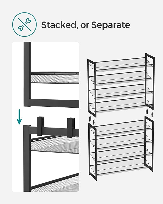 SONGMICS Shoe Rack, 8-Tier Shoe Organizer, Metal Rack - Image 7
