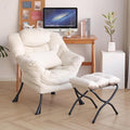 Lazy Chair with Ottoman, Modern Accent Chair with Lumbar Pillow, Comfy Chairs by DreamNookCozyLivingThoughtfulDesign