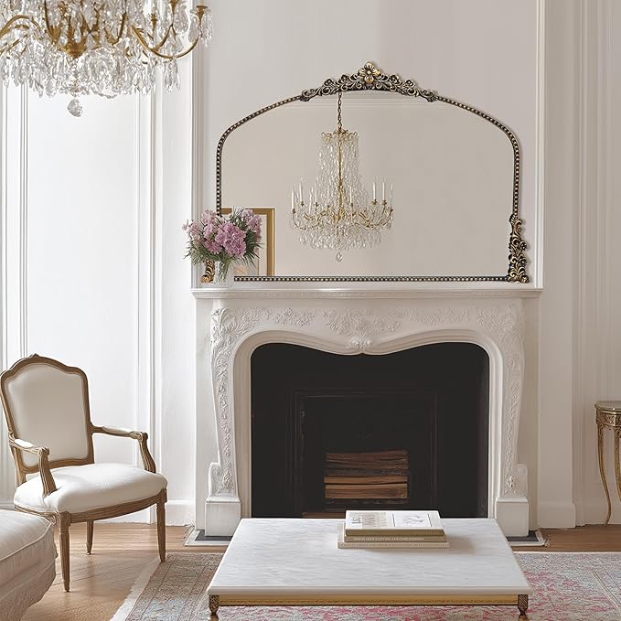 Vintage Arched Mirror, Vintage Black - Image 3