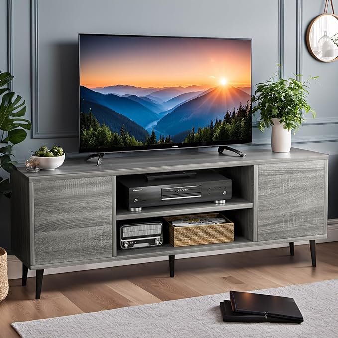 YESHOMY Modern TV Stand for 65" Television, Entertainment Center - Image 2
