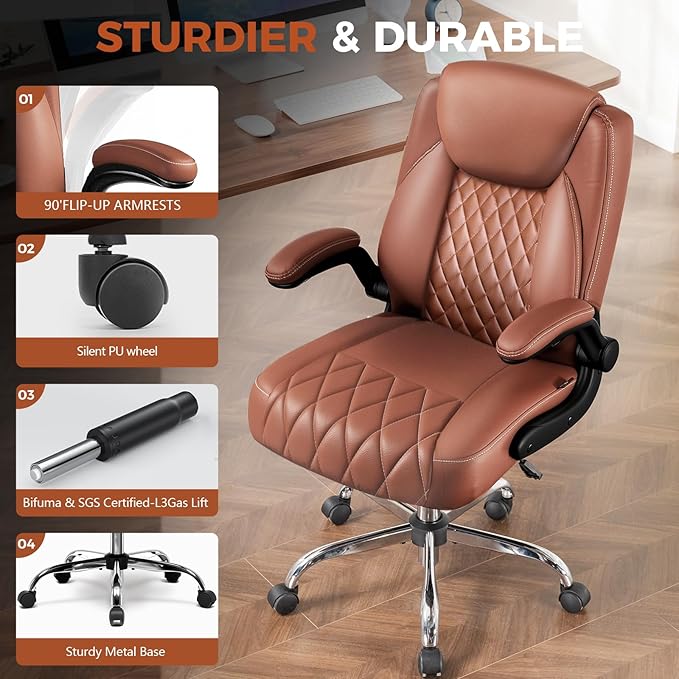 COMHOMA Leather Office Chair Ergonomic Computer Gaming Chair - Image 8