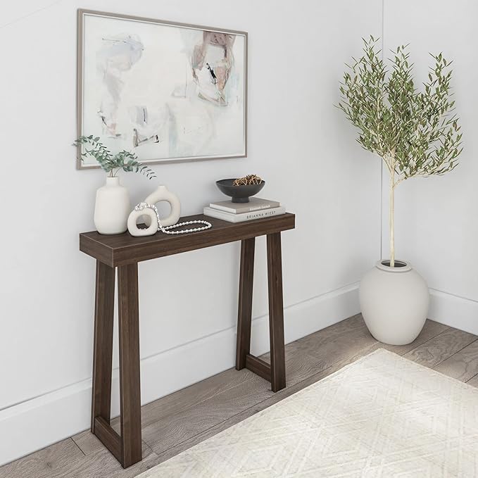 Plank+Beam Solid Wood Console Table, 36 Inch, Sofa Table, Narrow Entryway Table by PlankBeam