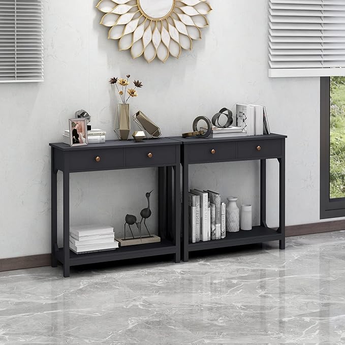 TaoHFE Black Console Table, 39.4"x11.8"x31.5" - Image 4