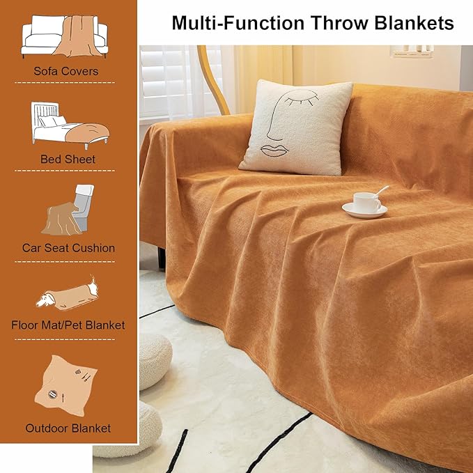 STACYPIK Waterproof Orange Couch Cover - Image 5