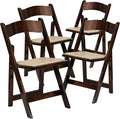 Flash Furniture 4 Pack HERCULES Series Fruitwood Wood Folding Chair by FlashFurniture