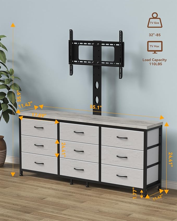 TV Stand with Mount for 32/55/65/75/85 inch TVs, Entertainment Center with 9 - Image 2