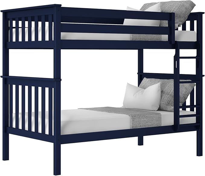 Max & Lily Bunk Bed Twin over Twin, Solid Wood Bunk Bed Frame - Image 4