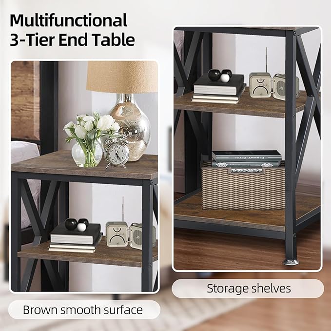 End Tables Living Room Set of 2 Farmhouse, Side Table - Image 5