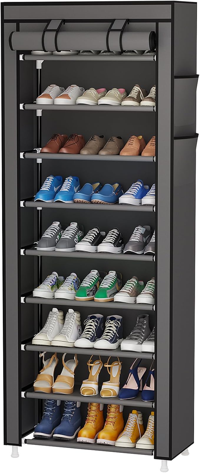 Calmootey 9 Tier Shoe Rack Organizer, Portable Shoe Shelf by Calmootey