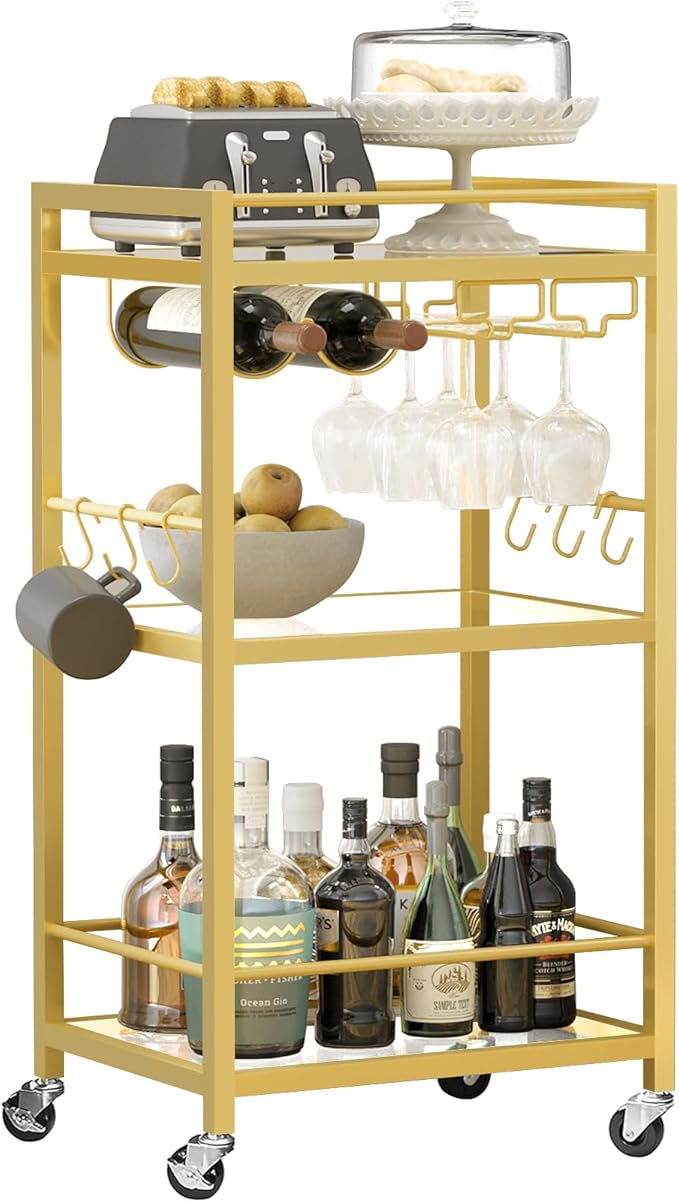 TUTOTAK Bar Cart, Home Bar Serving Cart - Image 9
