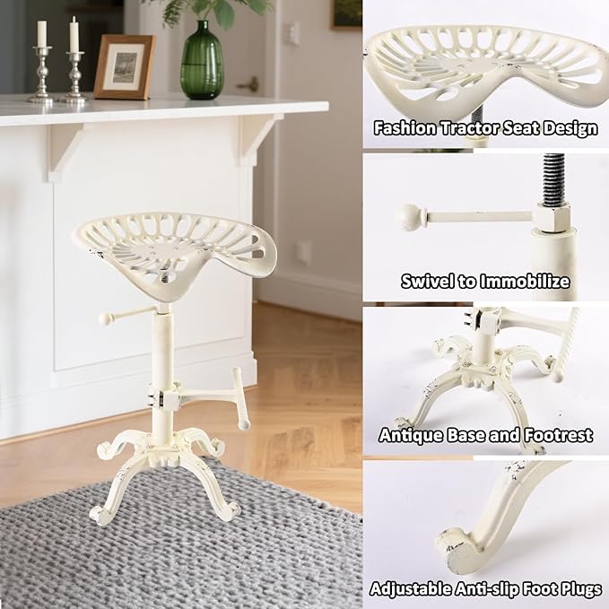 LOKKHAN Adjustable Rustic Industrial Bar Stool - Image 7