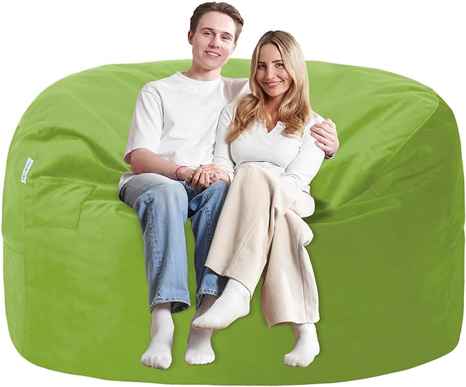 5FT Bean Bag Chair with Ultra Soft Velvet Cover Bean Bag Sofa with Memory Foam by Unknown
