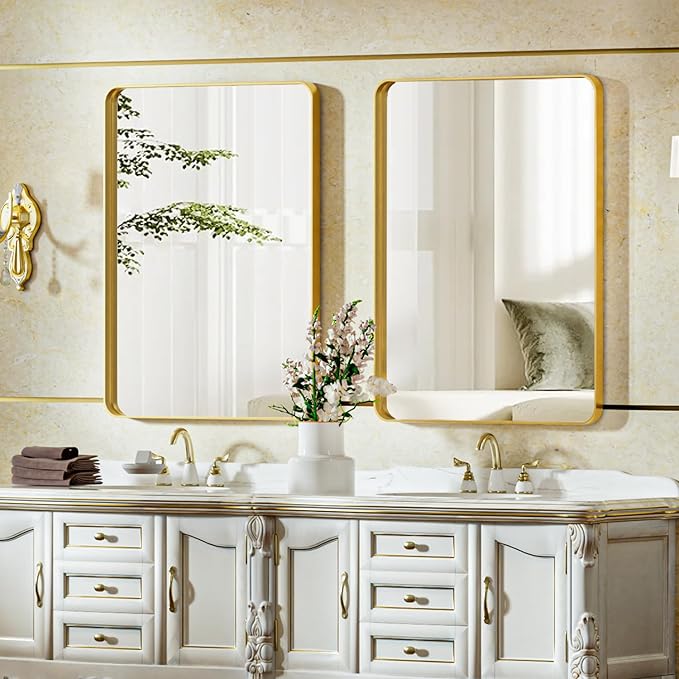 Bathroom Mirror 24x32 inch, Modern Round Corner Bathroom Vanity Mirror - Image 8