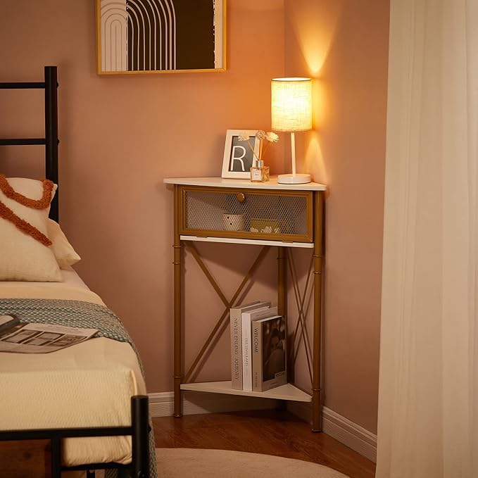 VECELO Cabinet/Table, 3-Tier Display Shelves - Image 3