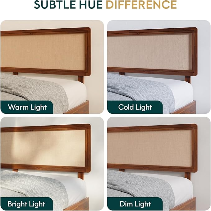 Nipe Platform Bed Frame with Headboard Size Queen - Image 5